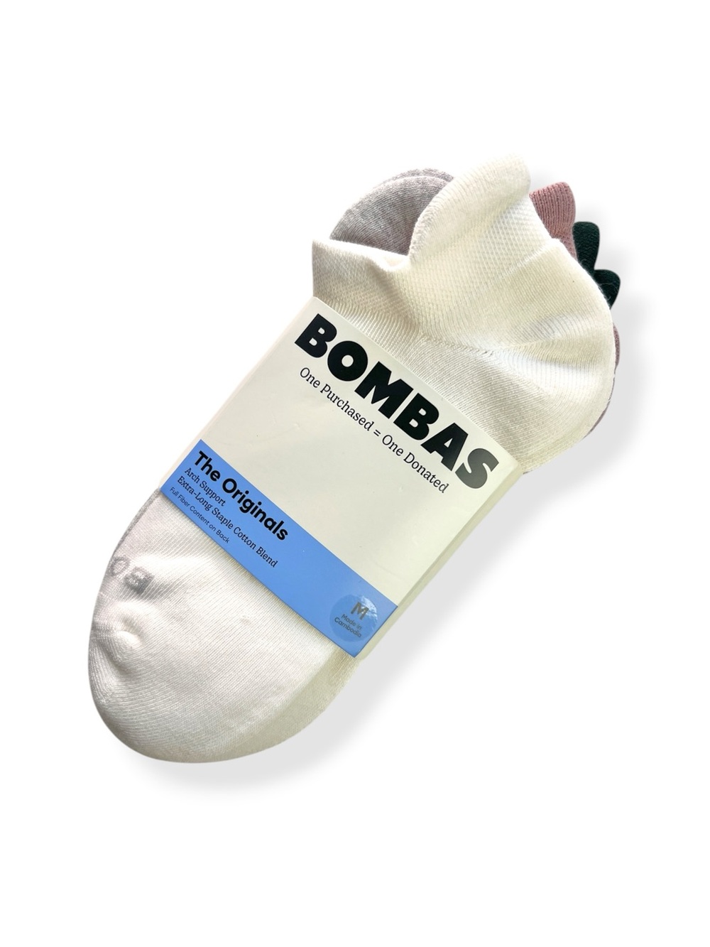 NWT Bombas Originals Arch Support Cotton Blend 4 Pack of Socks, size medium